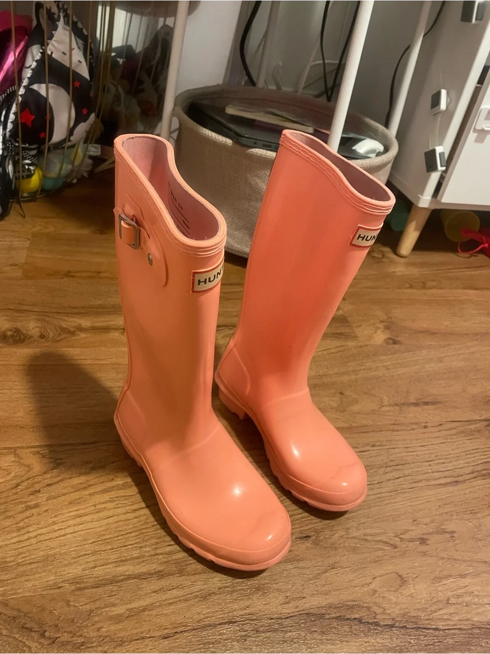 Hunter Kids Coral Pink Tall Rain Boots